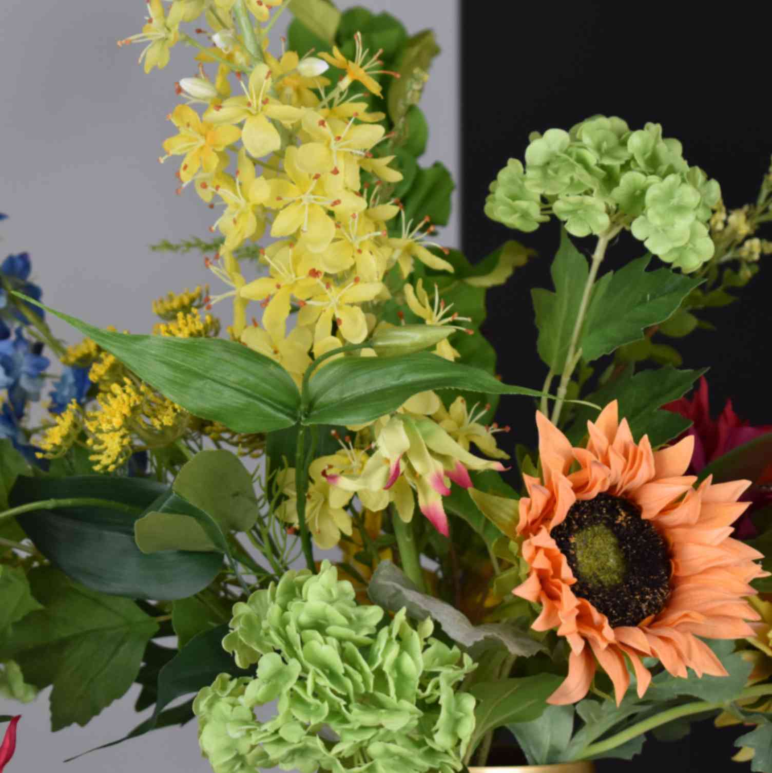 pastelkleuren zijden bloemen zomerboeket midden onder