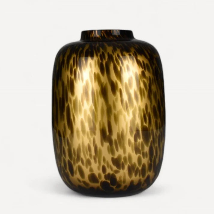Celestia cheetah middelgrote vaas voor zijden bloemen boeket