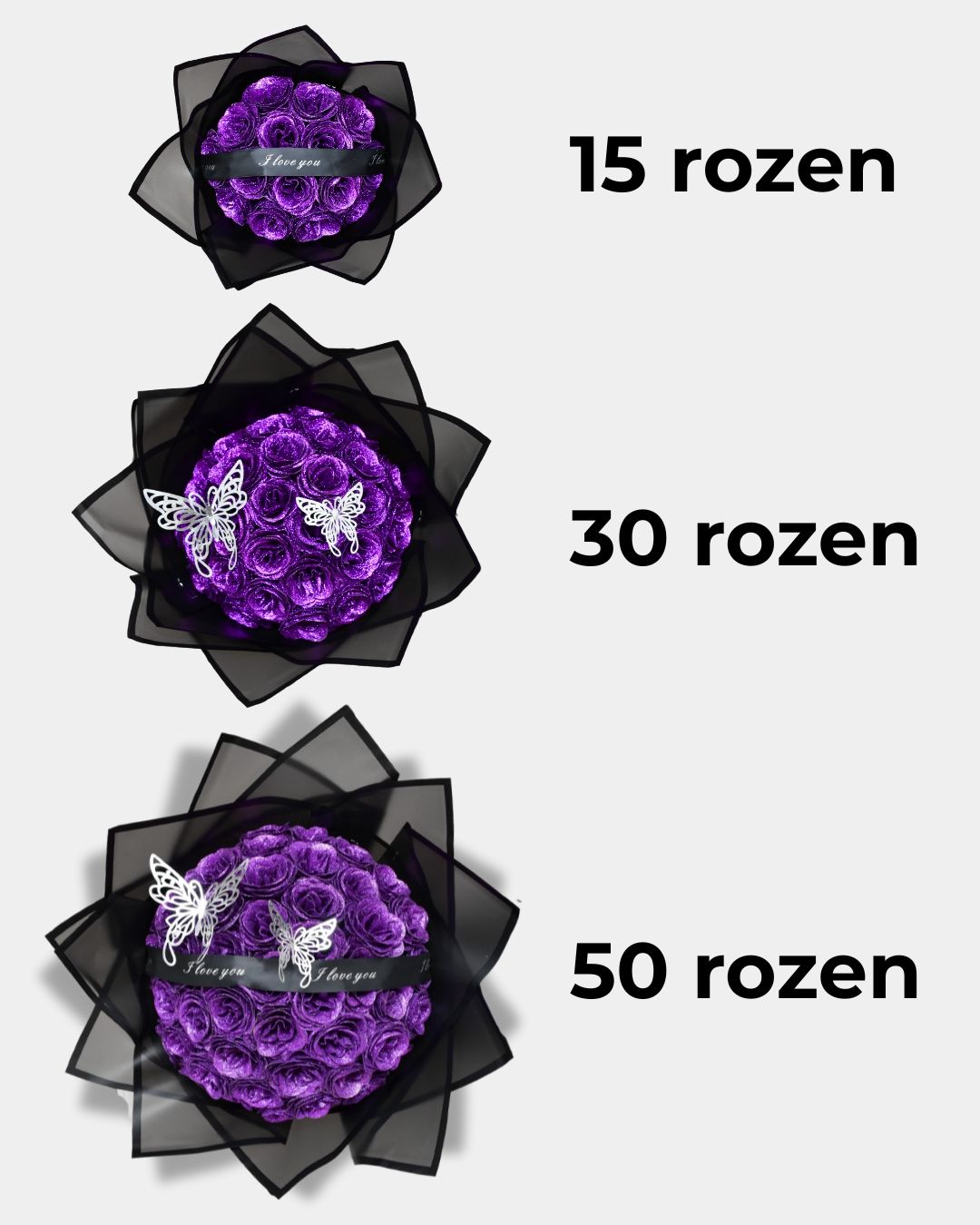 Glitterrozen boeket | Roze