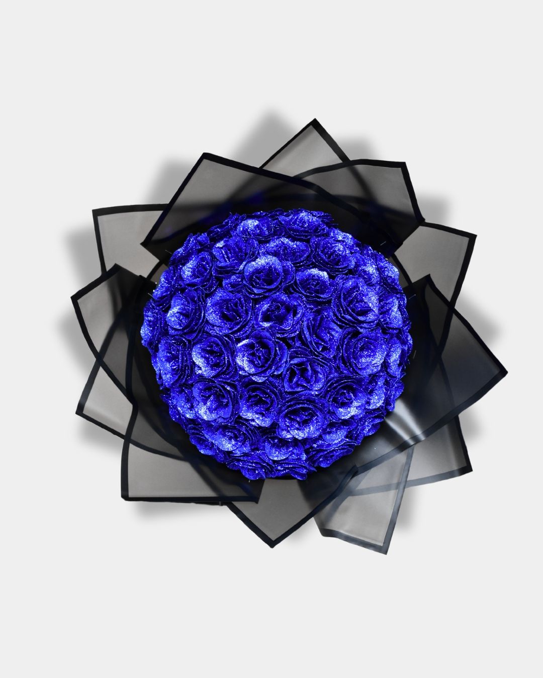 Glitterrozen boeket | Blauw