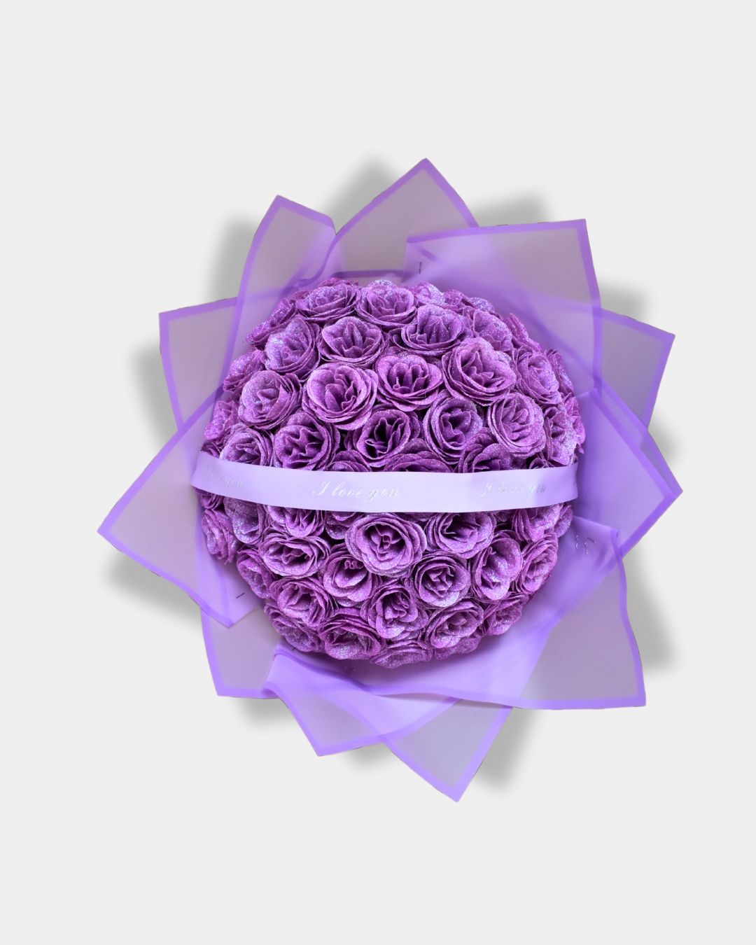 Glitterrozen boeket | Lila