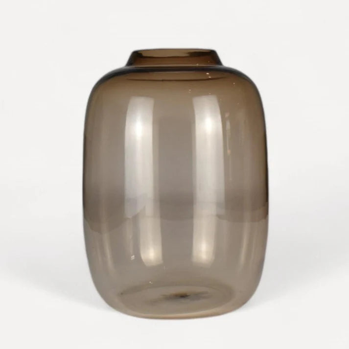 celestia smoke glas middelgrote vaas voor zijden bloemen boeket