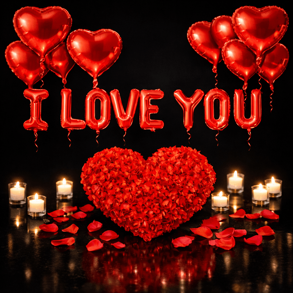 Ballonnen + Rozenblaadjes