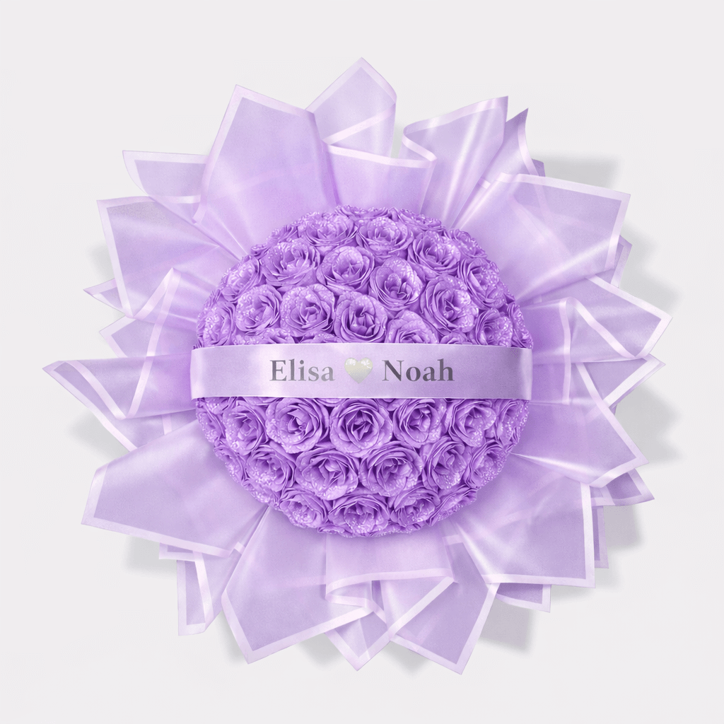 Glitterrozen boeket | Lila